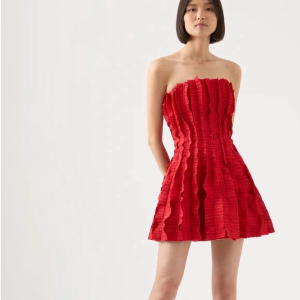 Aje Strapless Red Dress